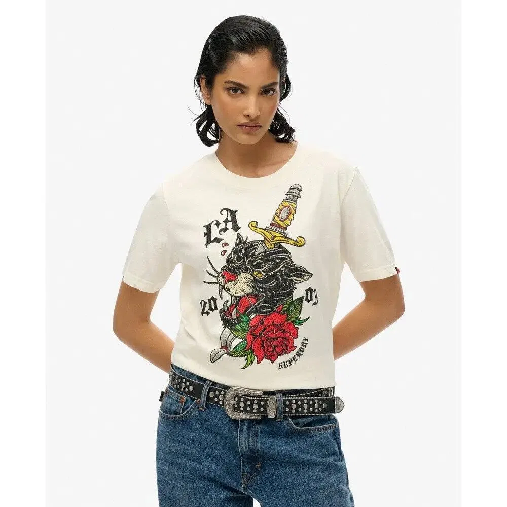 Женская футболка с принтом Neo Trad Tattoo Superdry, Weiss