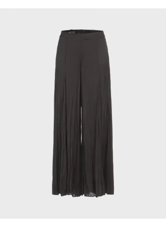 Брюки широкие плиссированные Zara, черный