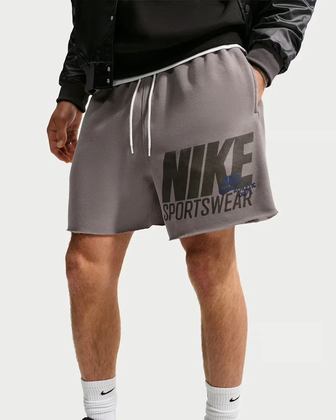 Мужские флисовые шорты Nike Sportswear Club, Pencil Point/Midnight Navy — фото 2