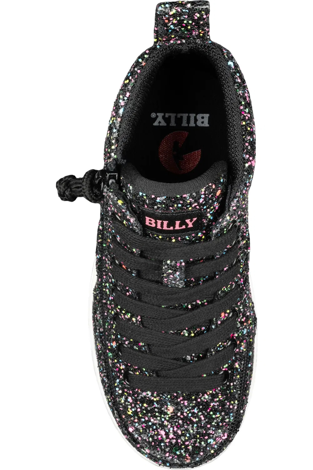 Детские кроссовки высокие с блестками Glitter High Top BILLY Footwear, Black Multi Glitter — фото 2