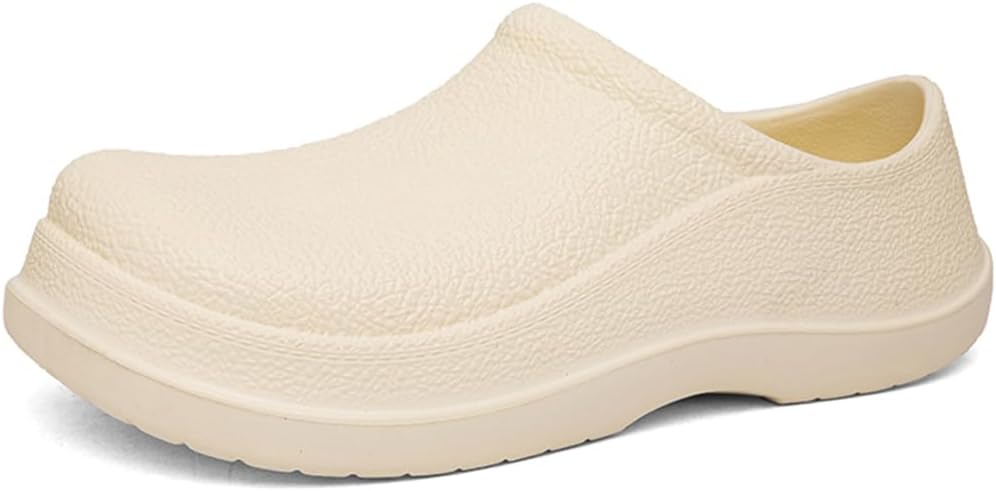 

Мужская обувь Rojeam Chef для поваров, кухонные туфли, водонепроницаемые сабо для сада, больницы, ресторанов и обслуживания пищи, бежевый