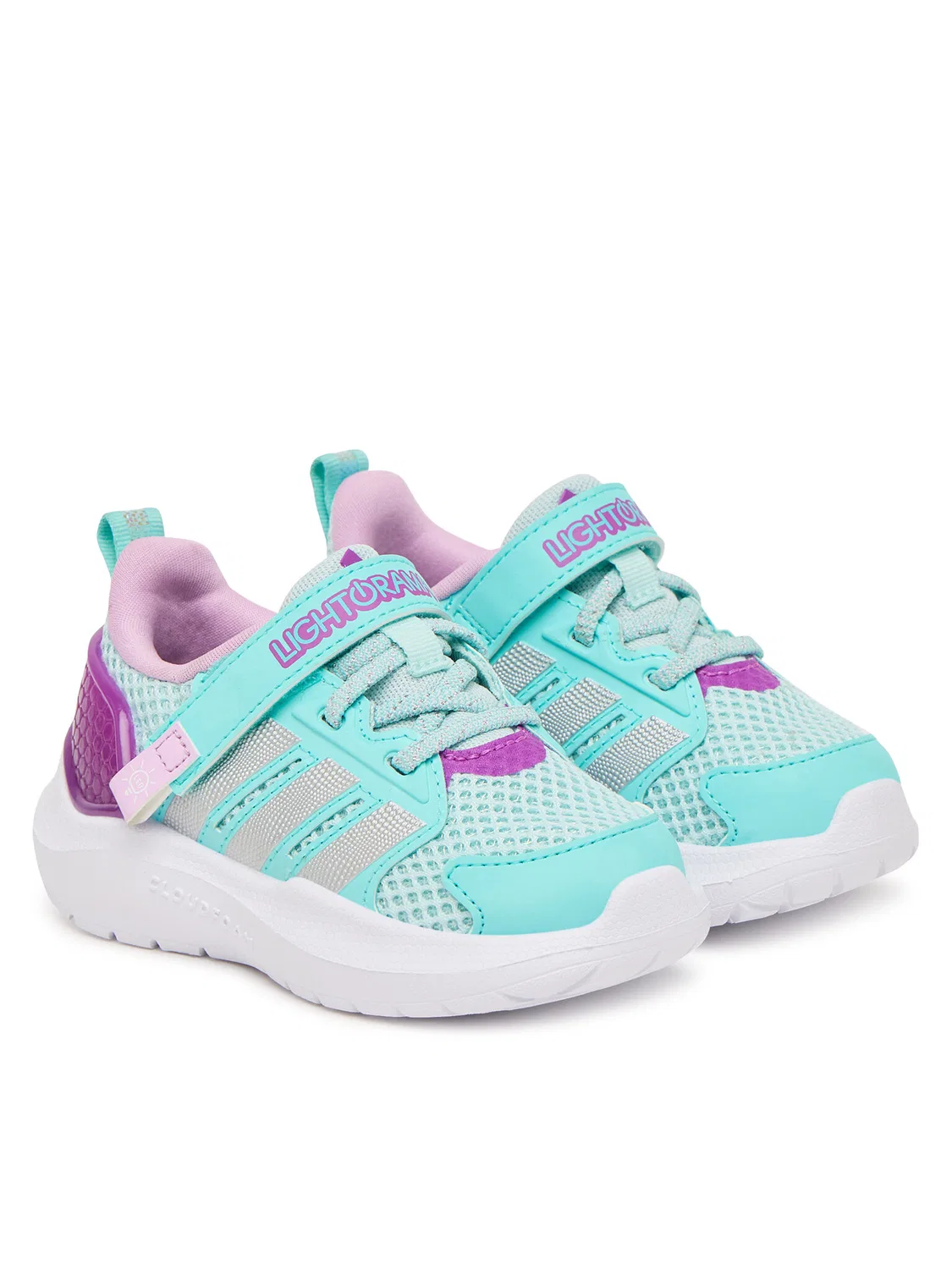 Кроссовки для девочки Lightorama Runner Shoes Infants Adidas, бирюзовый — фото 2