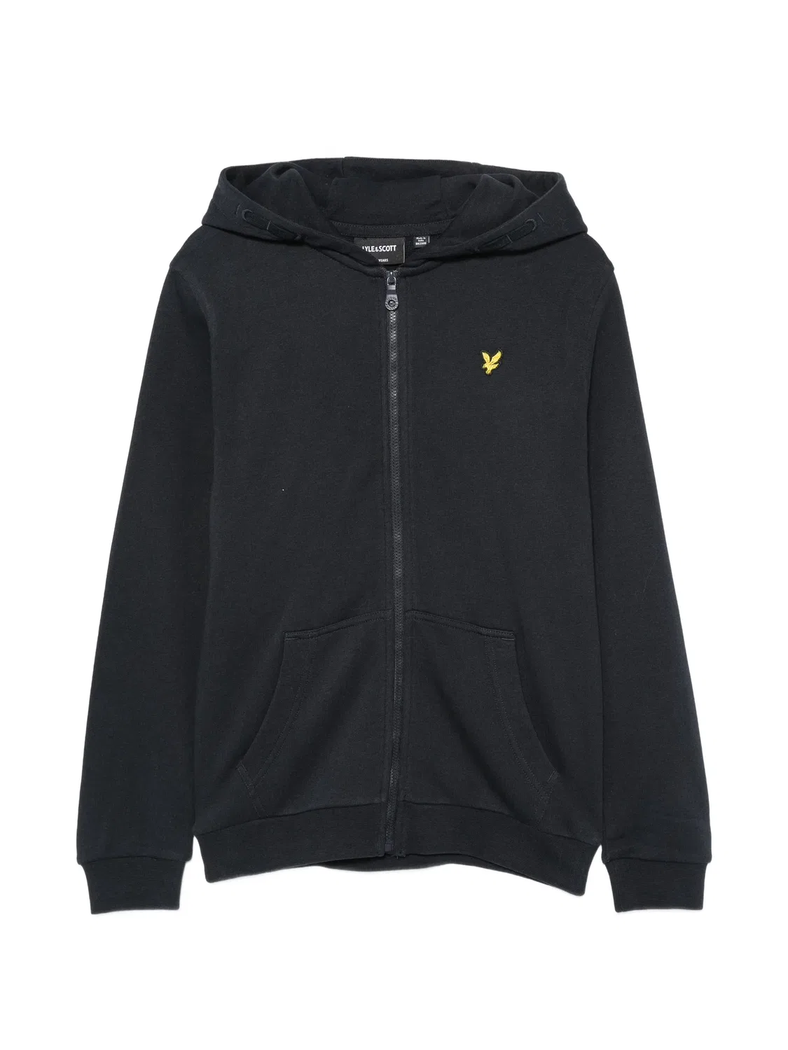 Худи на молнии синее хлопковое Lyle & Scott, синий