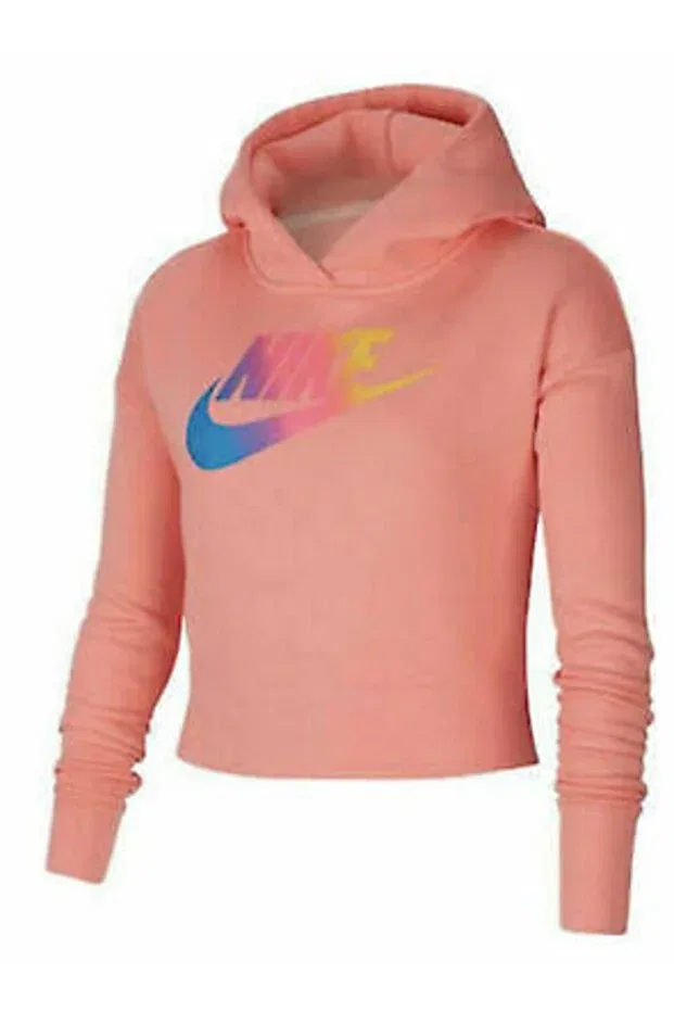 Детское укороченное худи с принтом Sportswear Nike, Pink — фото 2