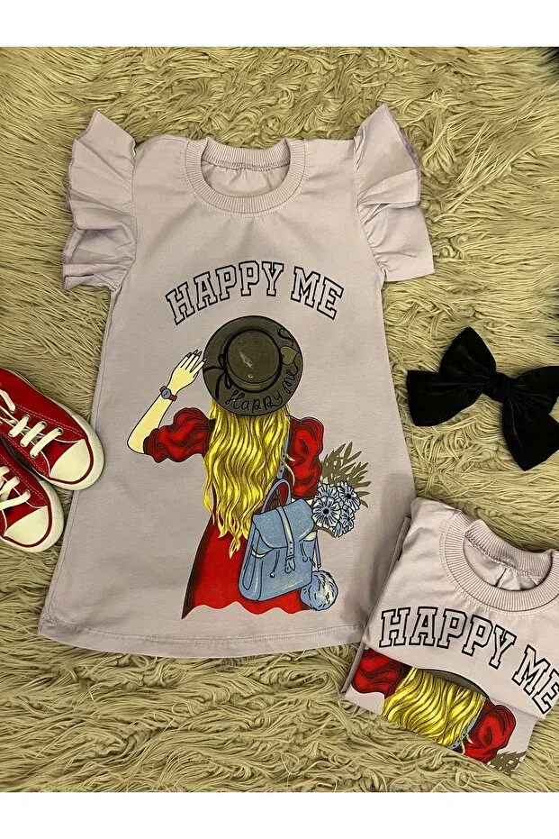 Детское платье для девочек с коротким рукавом Enes Baby, Lila