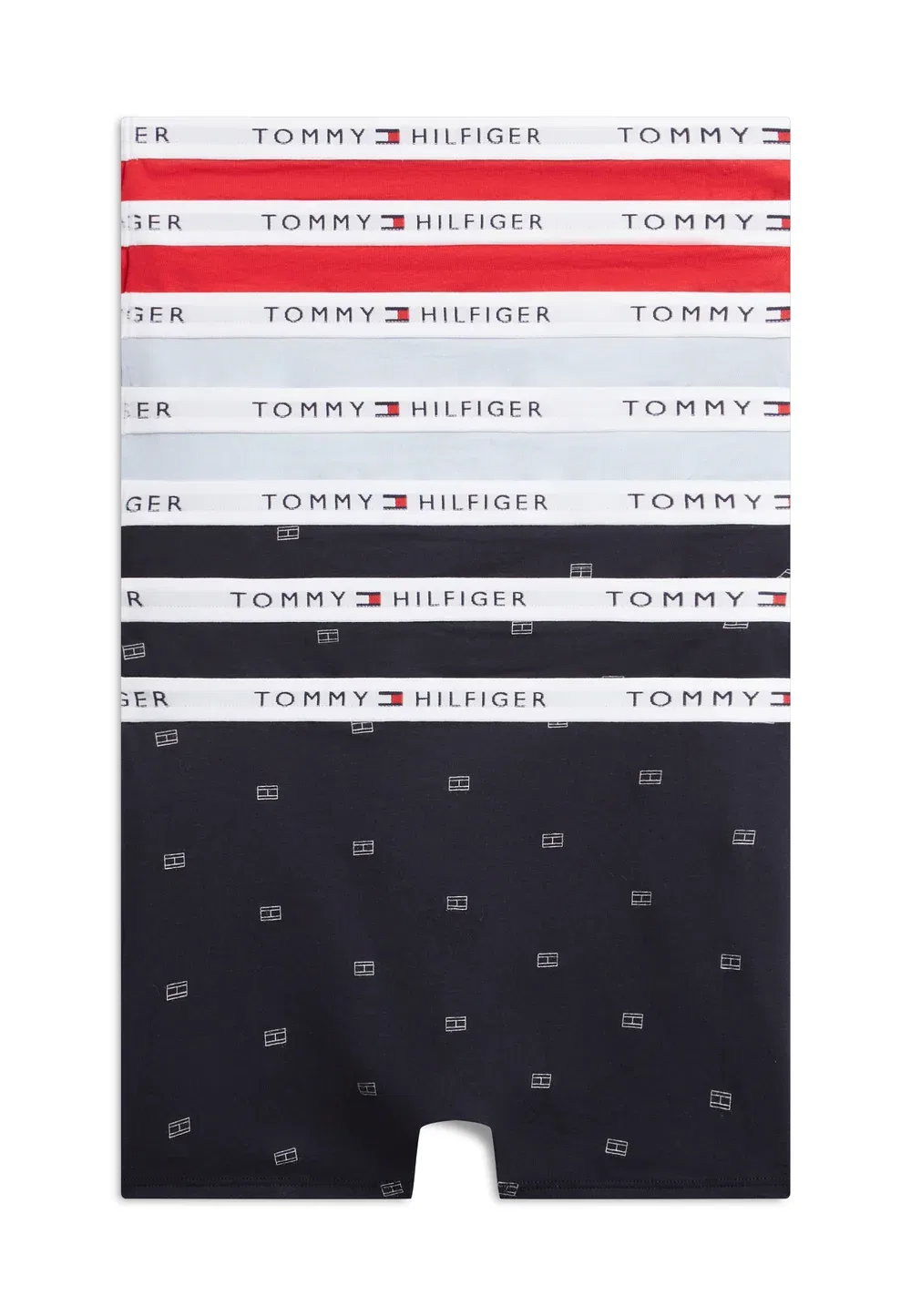 Комплект из 7 боксерских трусов с фирменным логотипом Tommy Hilfiger, Bright Blue/Red — фото 2