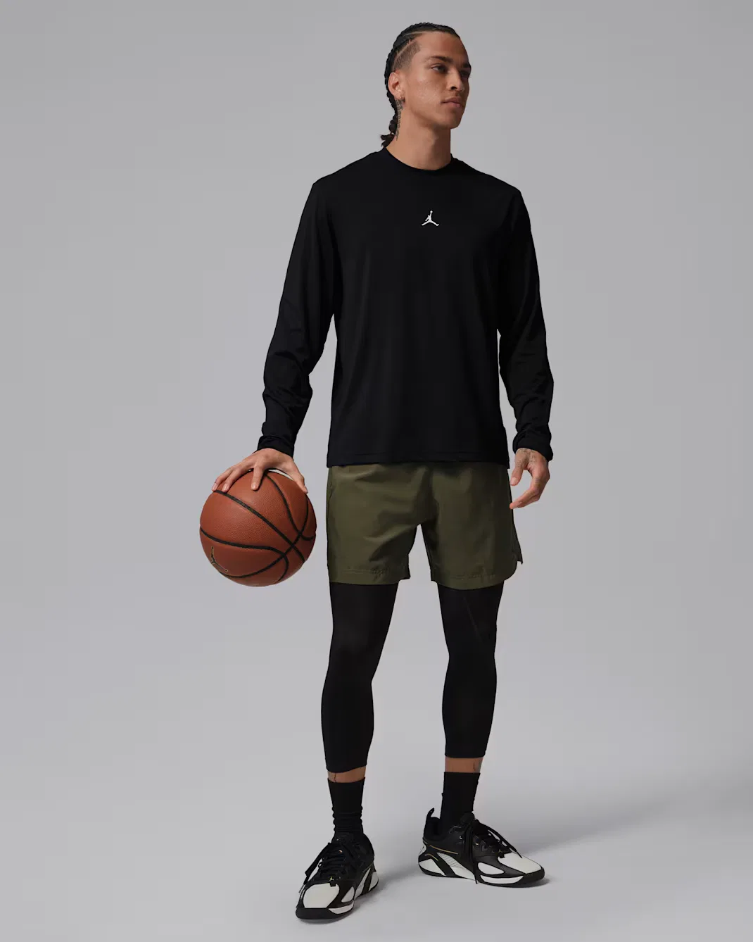 Мужская футболка с длинными рукавами Dri-FIT Jordan Sport Essentials, Black — фото 4