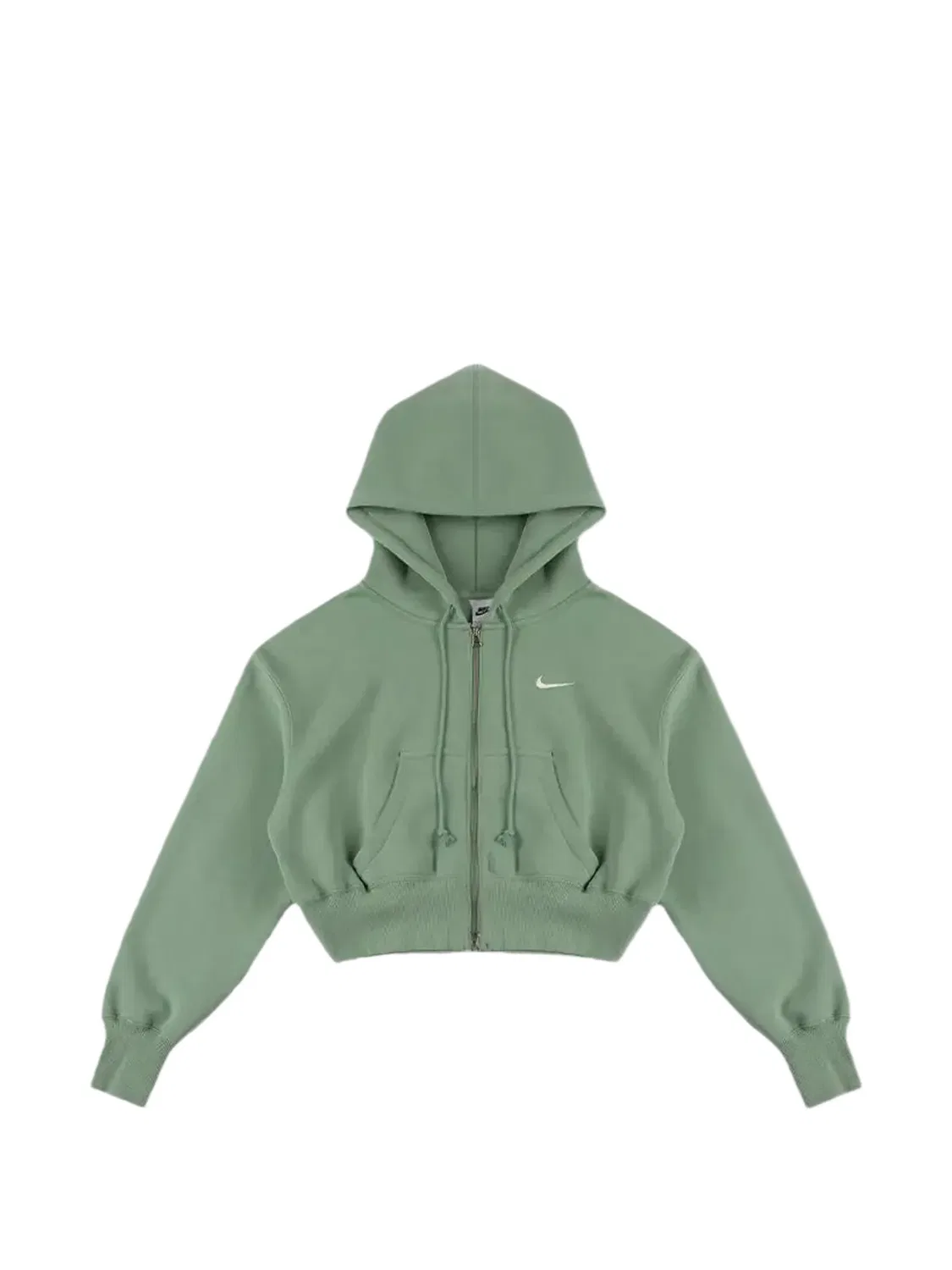 Укороченное худи Phoenix Fleece на молнии Nike, зеленый
