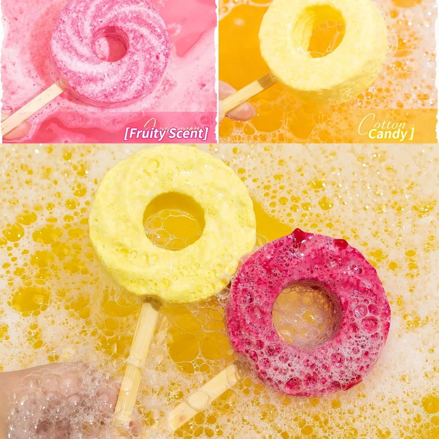 Бомбочки для ванны Lollipop Yfjyxen 6 шт, 120 г, красный+желтый — фото 3