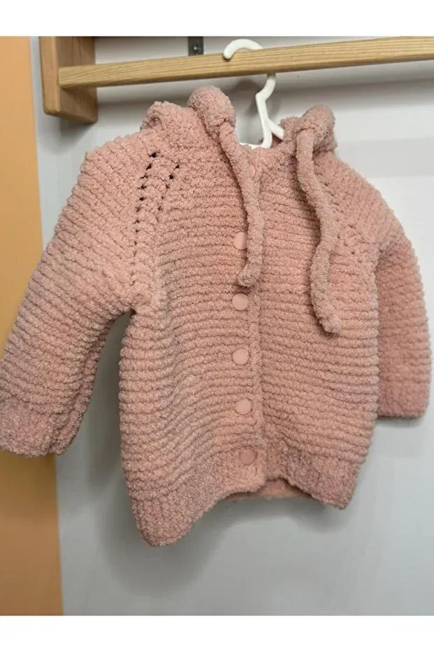 Детский кардиган с капюшоном Teddy bear cardigan Numistore, Pink