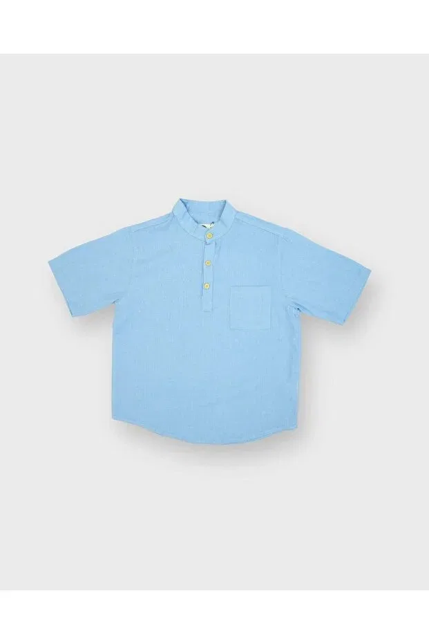 Детская рубашка для мальчиков льняная Rg Kidsstore, Blue