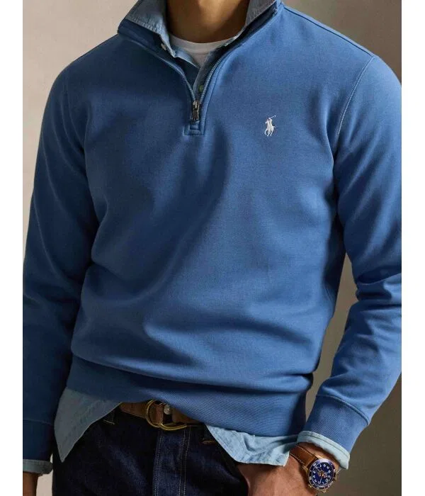 Мужская флисовая кофта с застежкой-молнией Polo Ralph Lauren, синий — фото 4