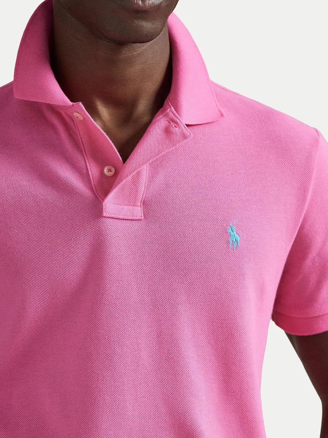 Мужское поло приталенного кроя Polo Ralph Lauren, светло-розовый — фото 4