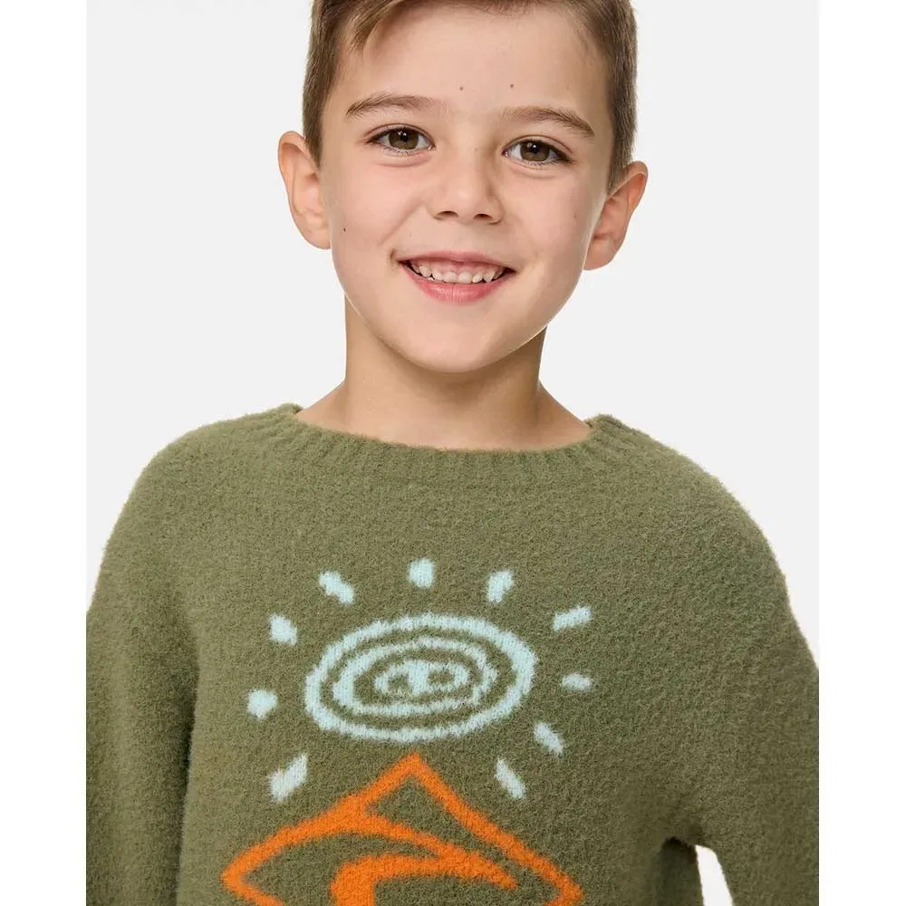 Детский свитер для мальчиков с жаккардовым принтом Ride The Wave Knit Rip curl, Green — фото 3