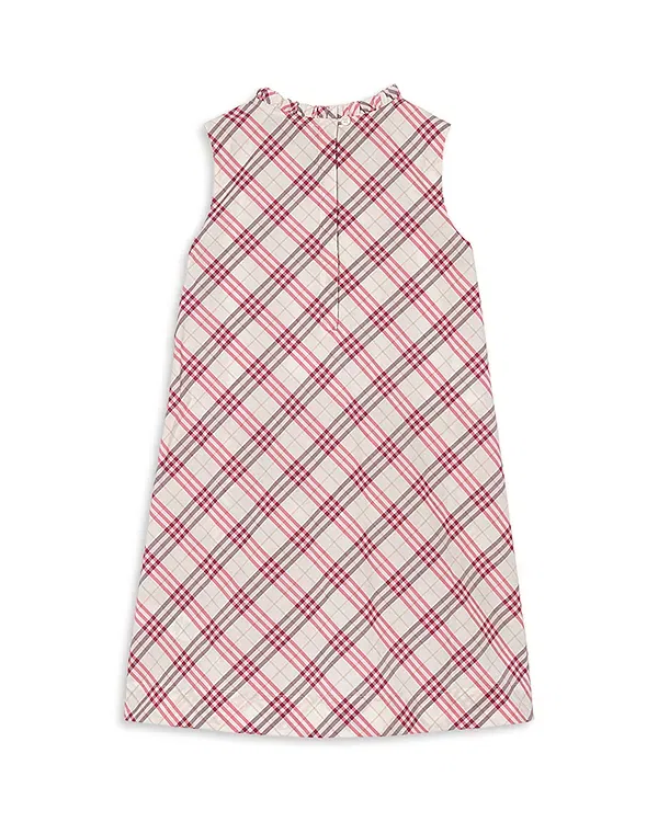 Детское платье для девочек без рукавов Yvette Check Burberry, Aubergine — фото 4