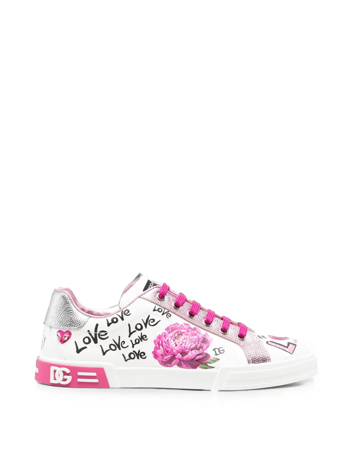 Кроссовки Portofino Light с принтом в стиле граффити Dolce & Gabbana Kids, белый