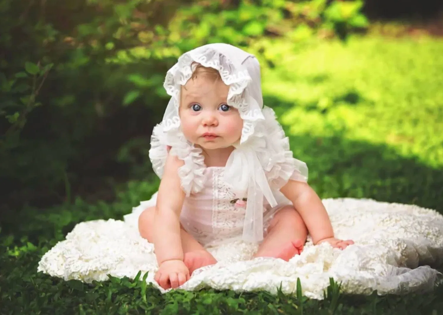 Детский комплект из тюля и цветов с рюшами Haute Baby, розовый
