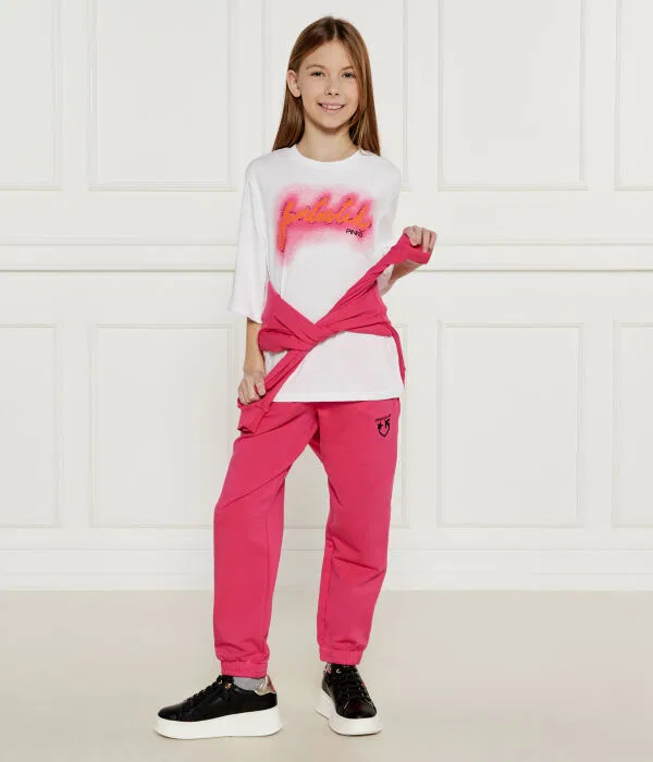 Детская футболка для девочек с принтом T-Shirt Pinko Up, белый — фото 2