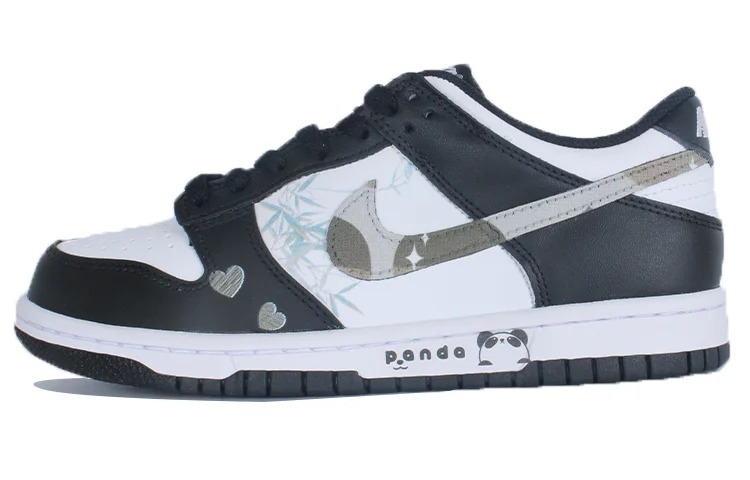 

Кастомизированные кроссовки Nike Dunk Skateboard Men Low-Top, черный/белый