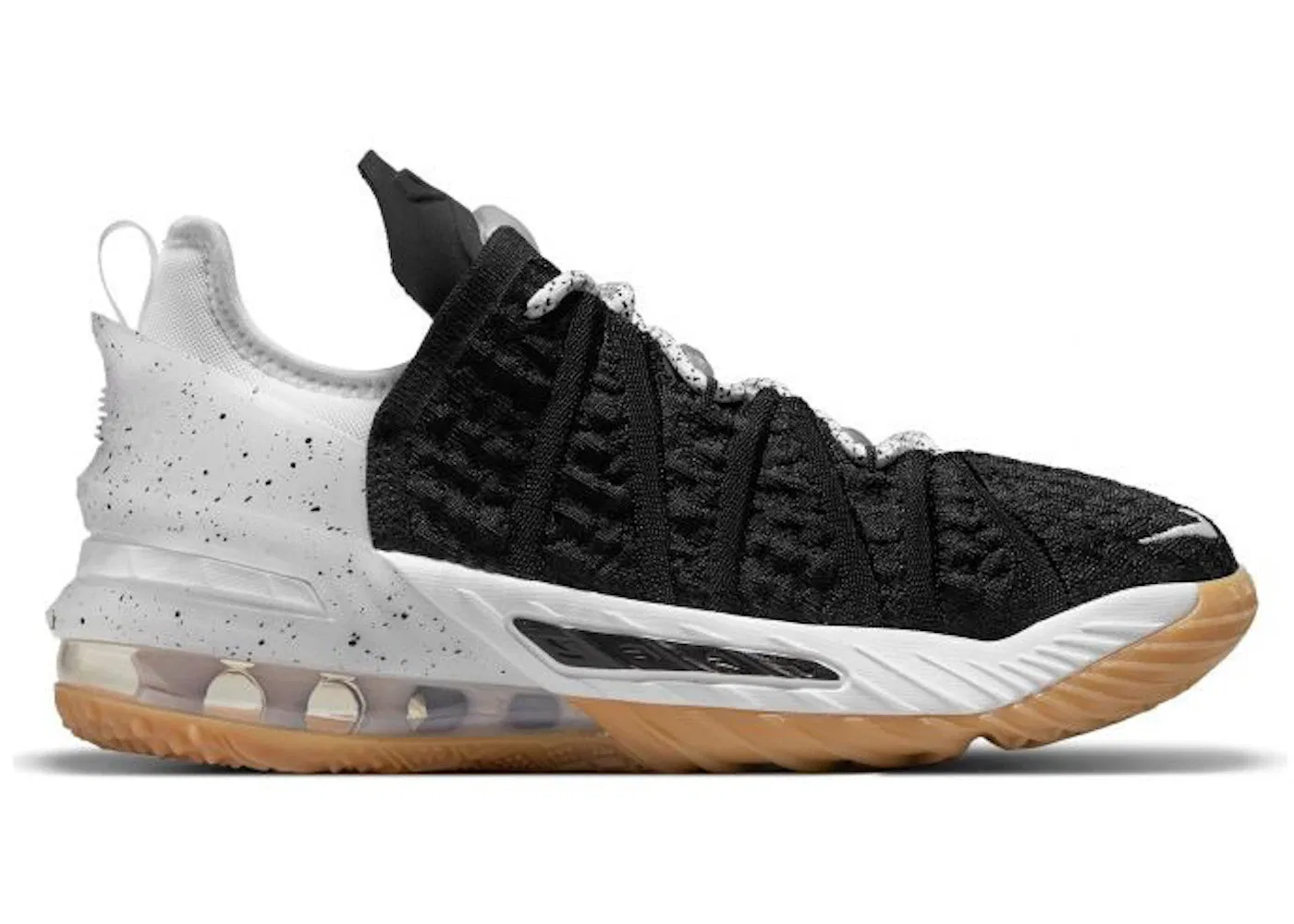 Детские кроссовки для баскетбола Nike LeBron 18, Black/White/Gum Med Brown