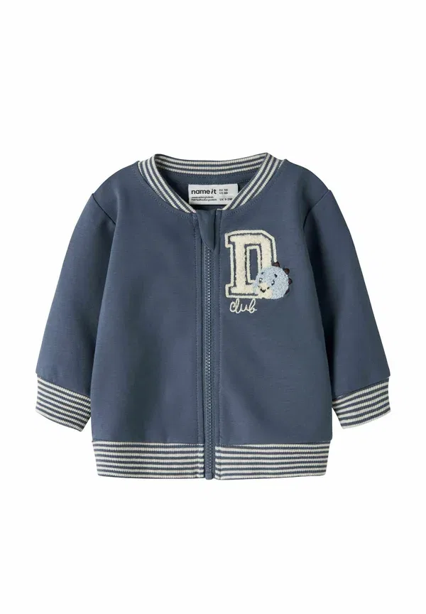 Худи на молнии с вышивкой Zip-up sweatshirt Name It, Vintage Indigo, индиго