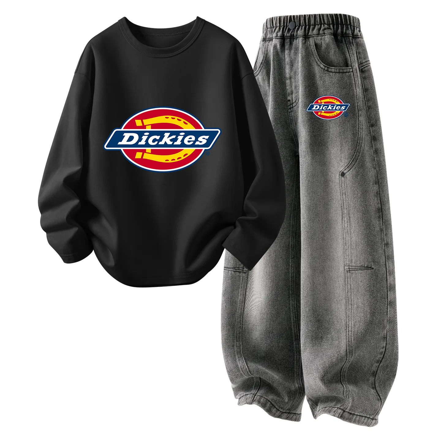 Детский спортивный костюм с принтом Dickies, Standard Thick White+Silicone Standard K Gray Black — фото 4