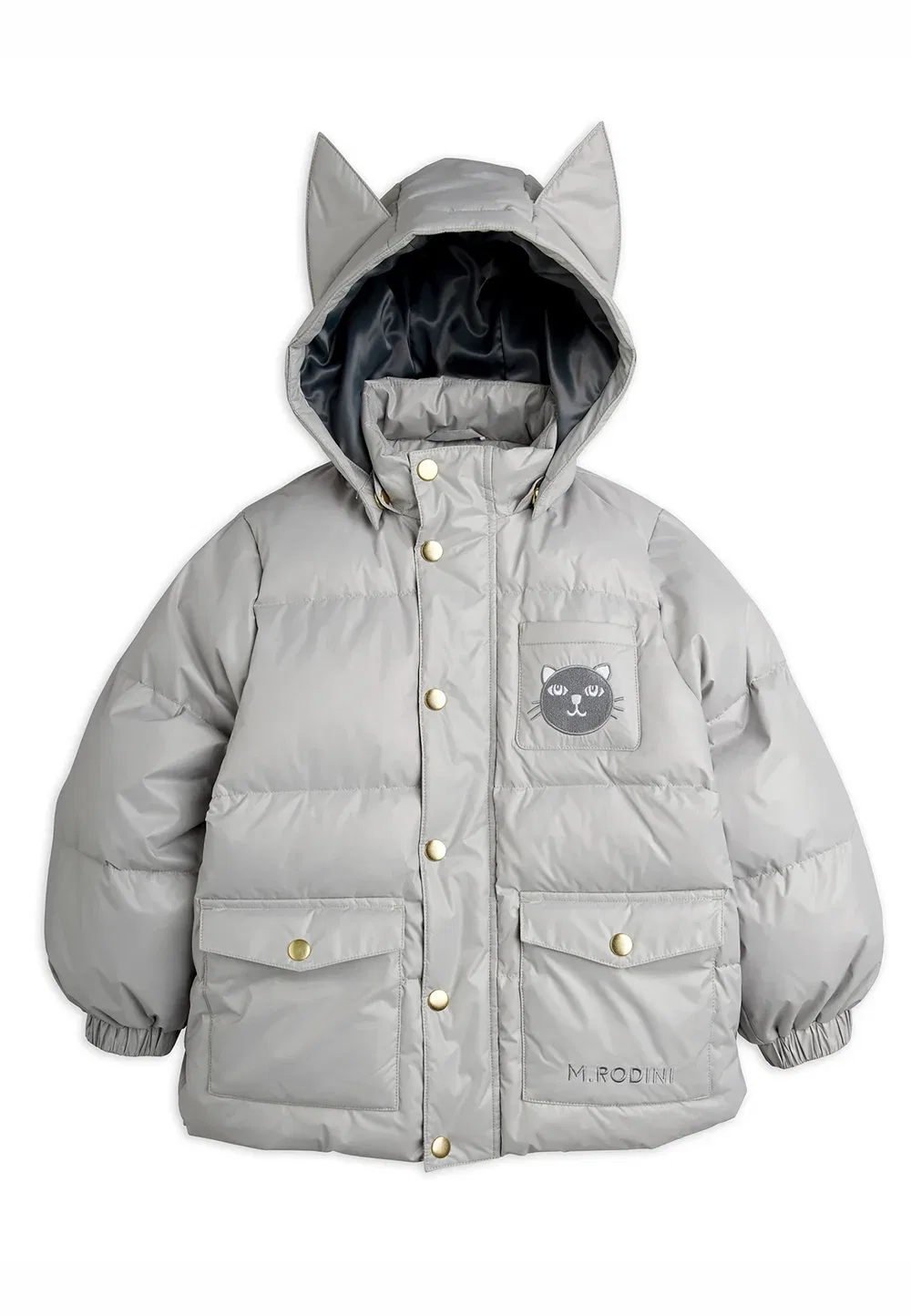 Зимняя куртка унисекс с кошачьими ушками Mini Rodini, Grey