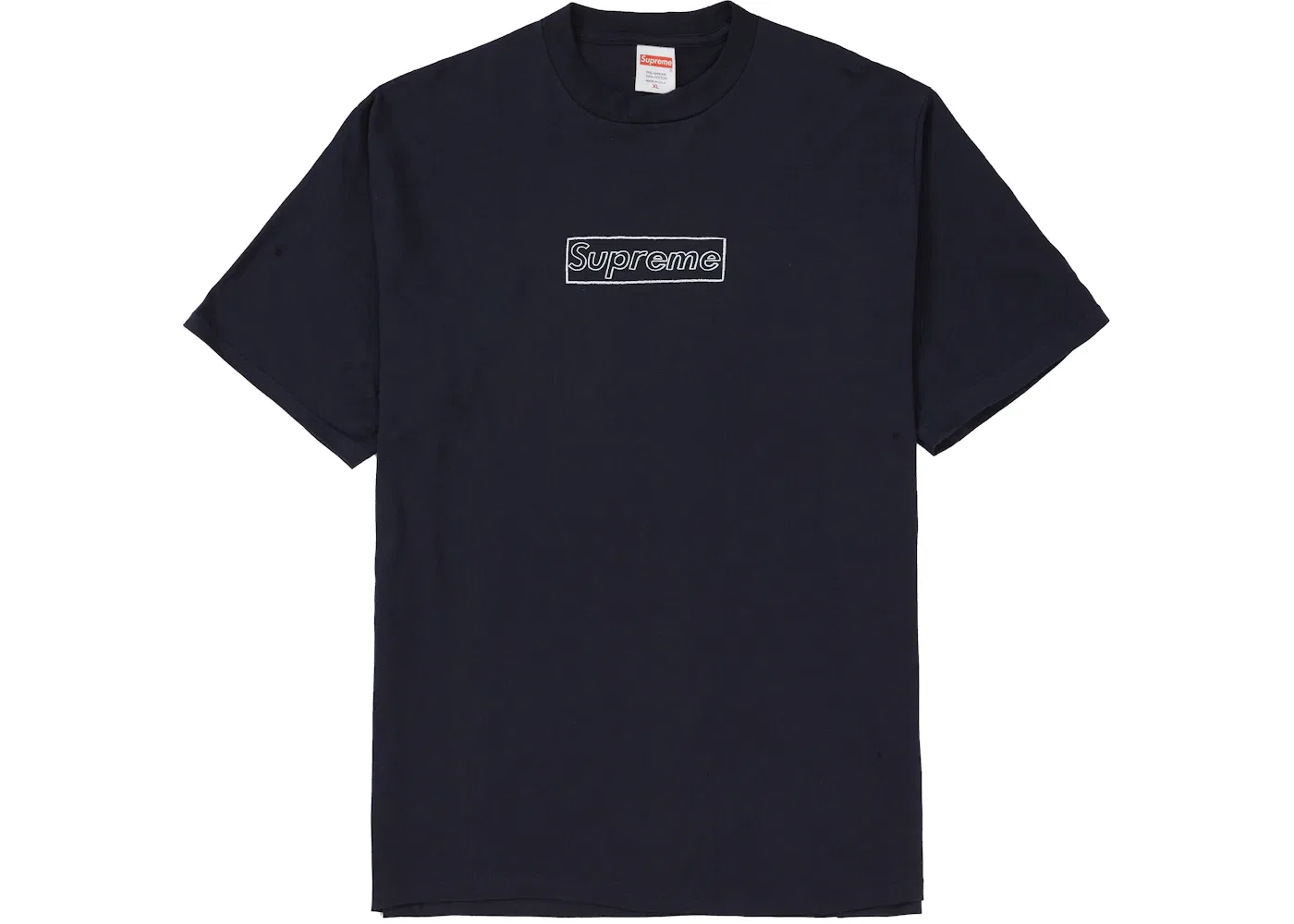 Мужская футболка с принтом Supreme KAWS Chalk Logo Tee, Navy