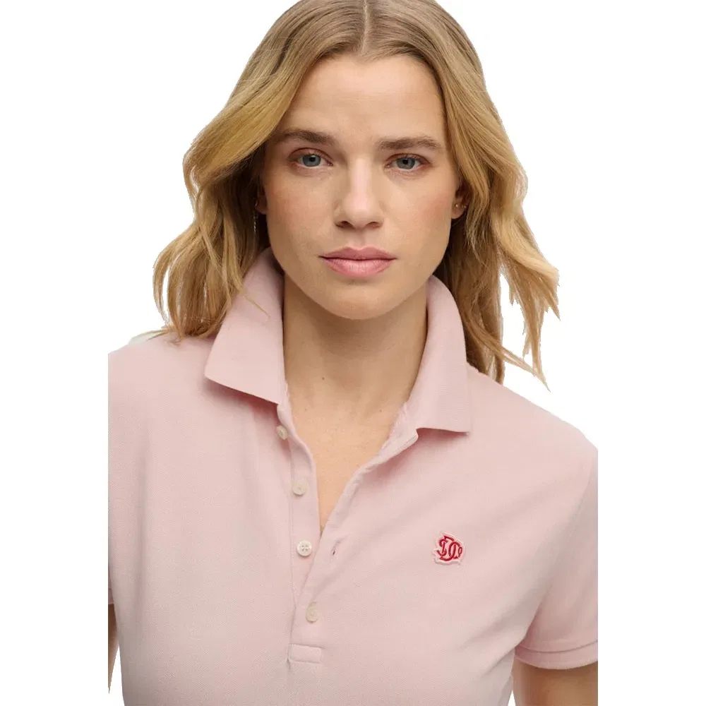 Поло Superdry Heritage Slim Fit с коротким рукавом, розовый — фото 4