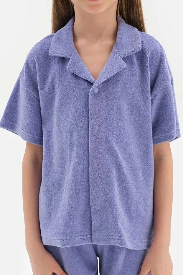 Детская рубашка для мальчиков из махры Lilac girl's towel shirt Dagi, Lila — фото 4