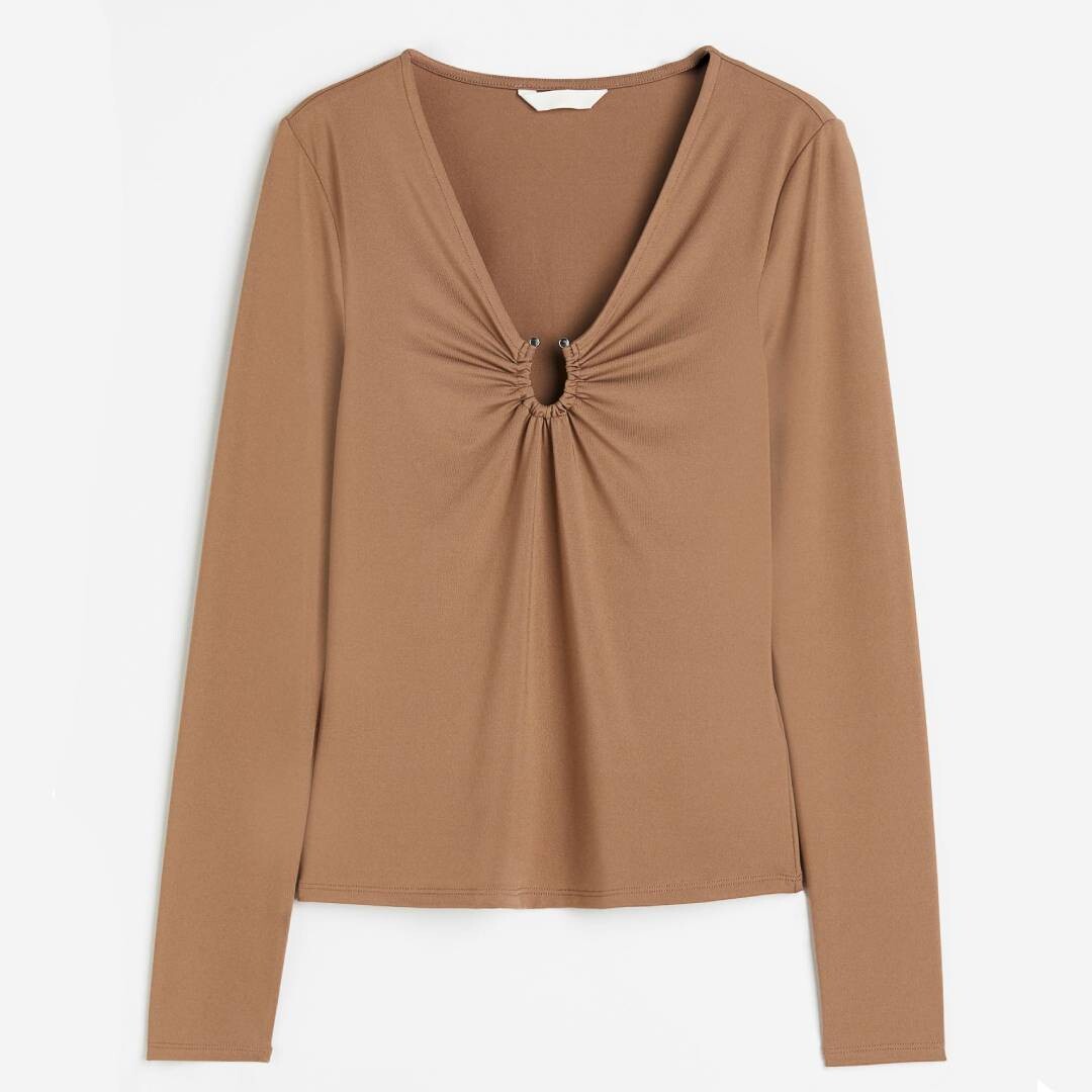 

Топ H&M Buckle-detail, светло-коричневый