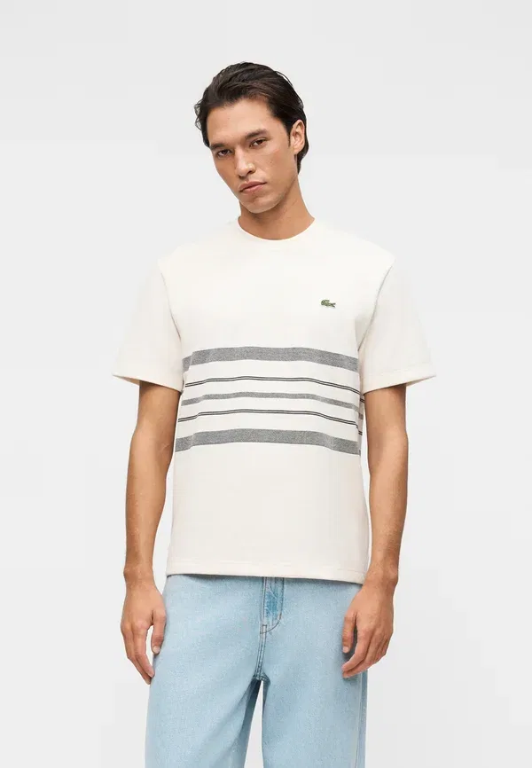 Футболка Lacoste с принтом, полосатая, хлопок