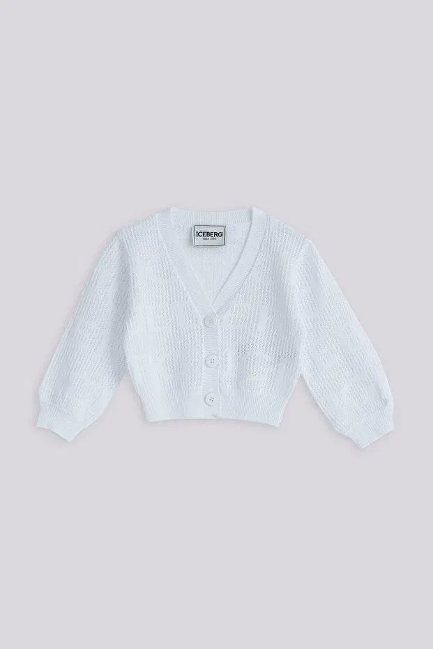 Детский кардиган для девочек хлопковый Iceberg, White
