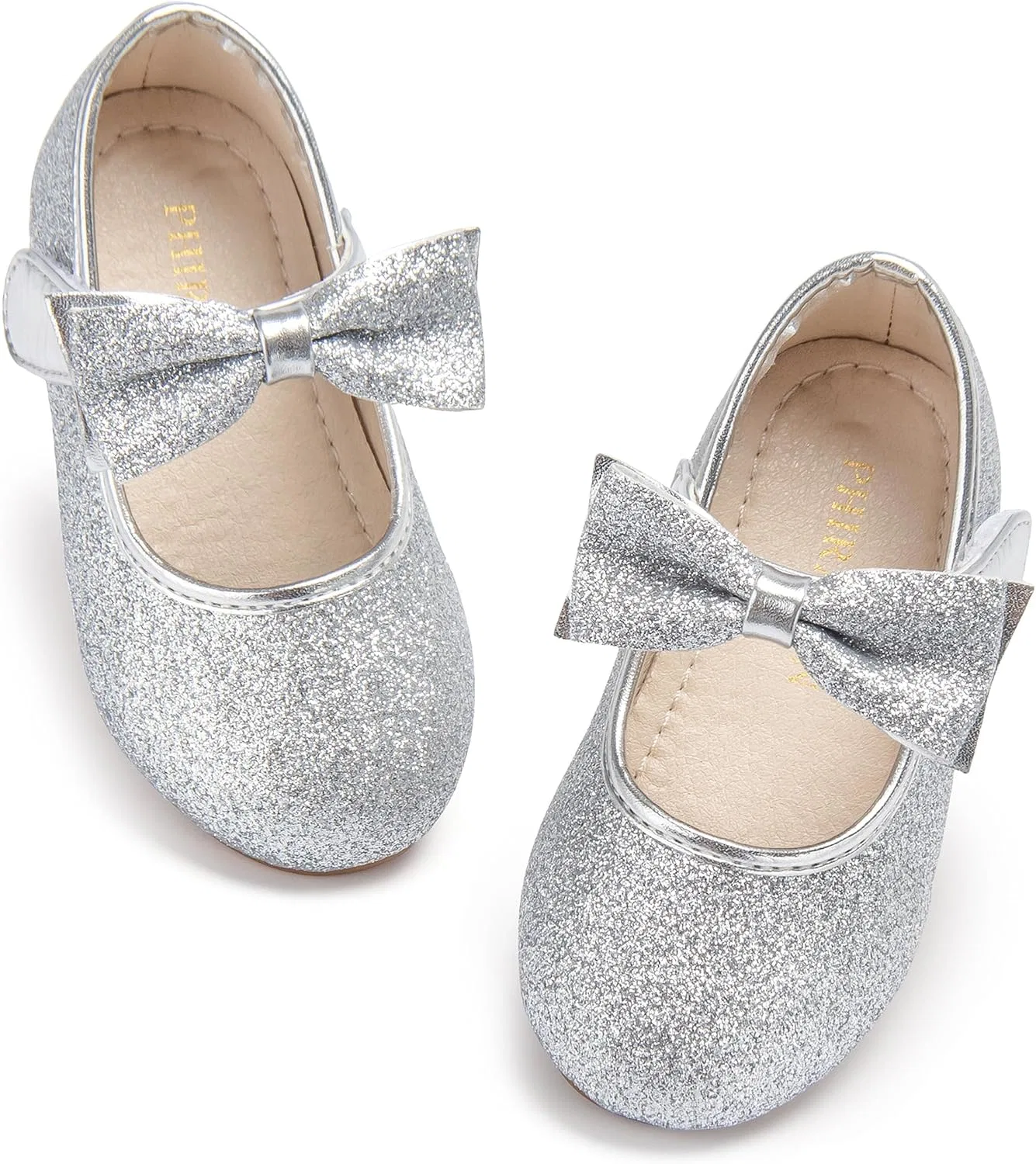 Детские туфли Мэри Джейн для девочек PHIRAMIN, Sparkly Glitter Silver