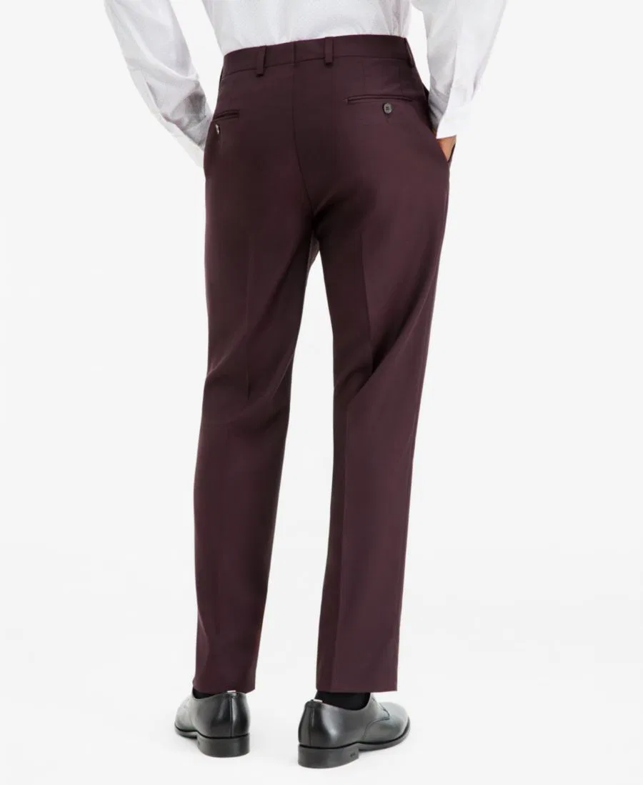 Брюки костюмные узкие из шерстяной смеси Slim Fit Calvin Klein, Burgundy — фото 2