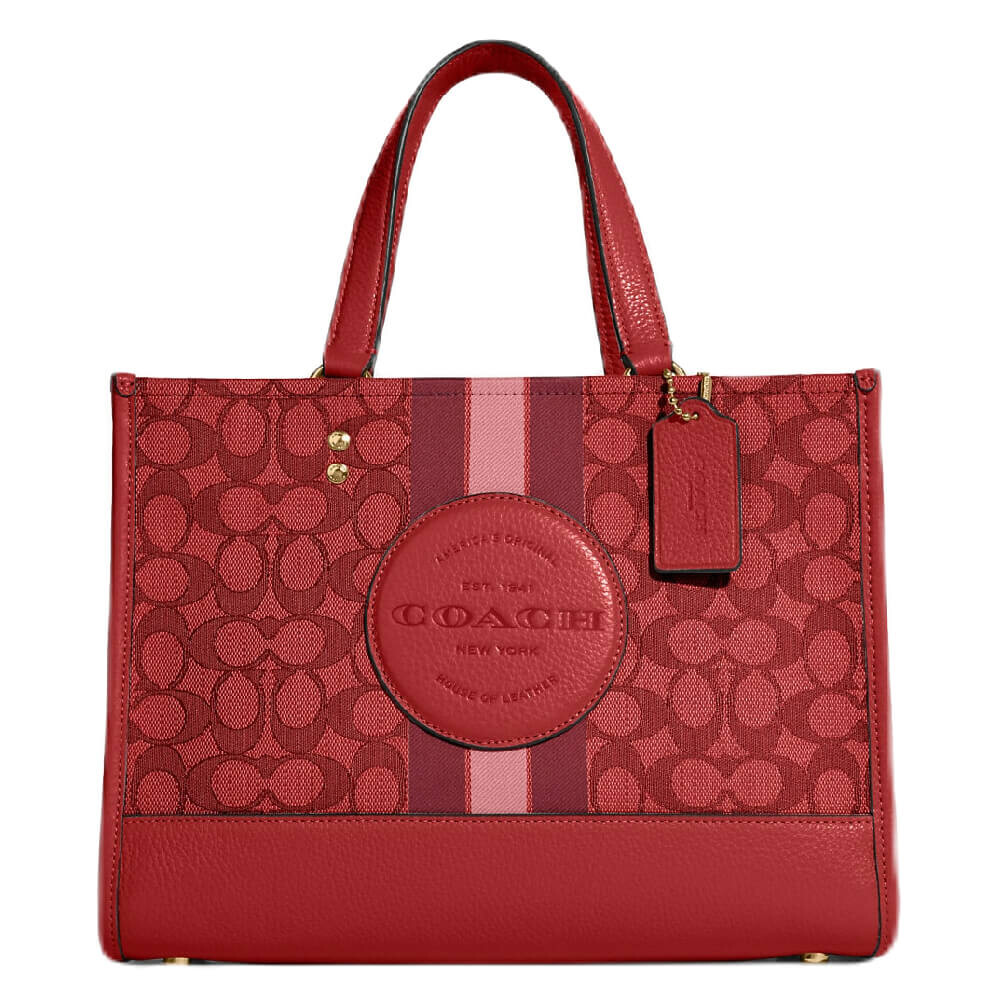 

Сумка Coach Outlet Dempsey Carryall In Signature Jacquard With Stripe And Coach Patch, золотой/красное яблоко, Красный, Сумка Coach Outlet Dempsey Carryall In Signature Jacquard With Stripe And Coach Patch, золотой/красное яблоко