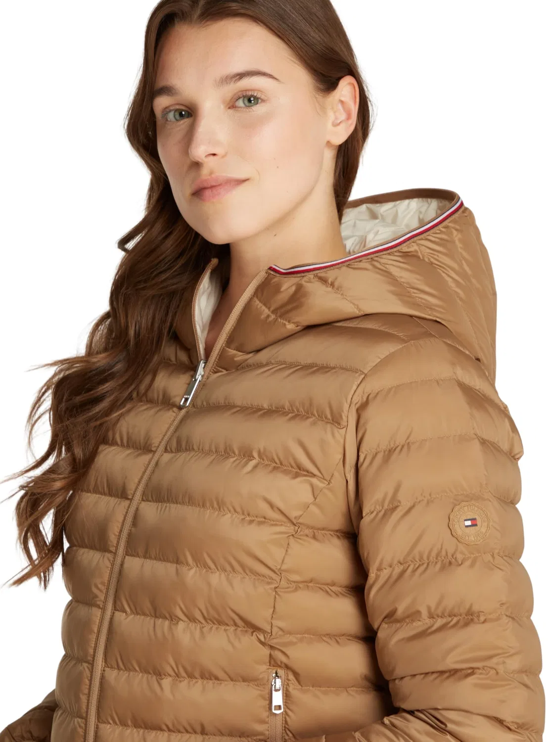 Женская куртка утепленная двусторонняя Tommy Hilfiger, Khaki (Safari Canvas) — фото 3