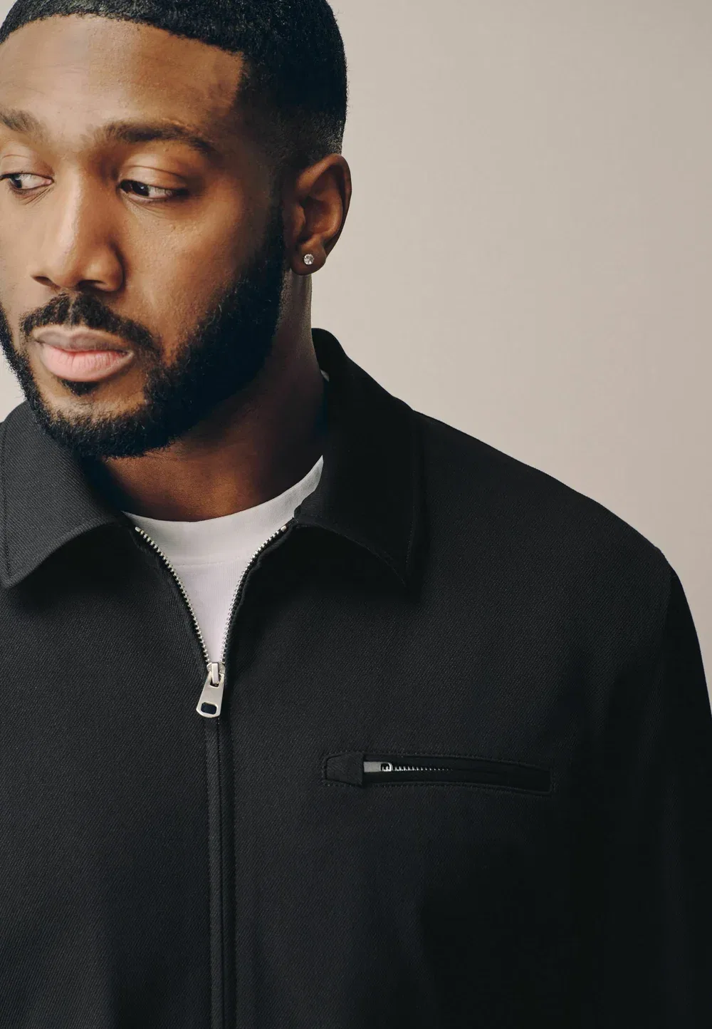 Куртка-Рубашка на молнии из ткани Motionflex Smart Twill с облегающим кроем - летняя куртка Next, Black — фото 3