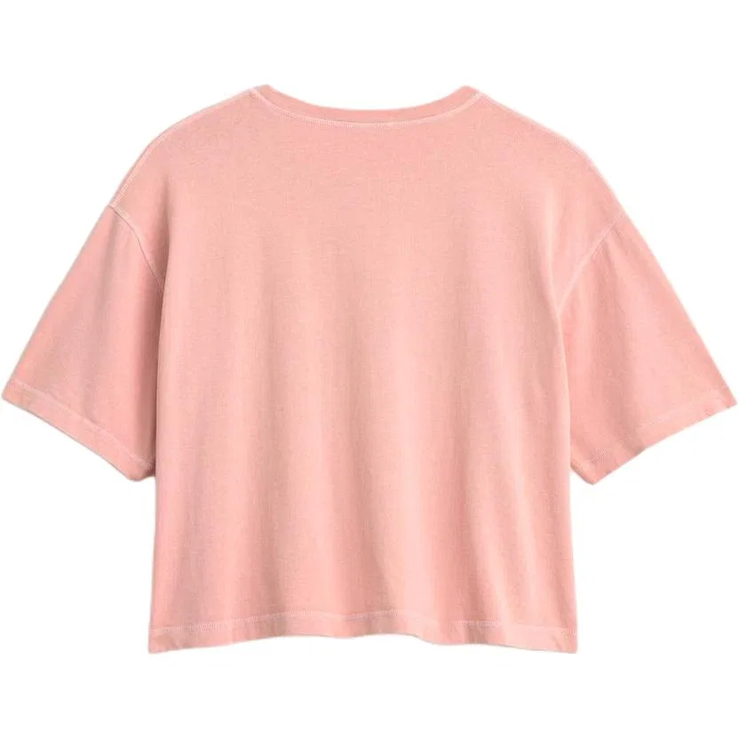 Женская футболка с круглым вырезом Light Peach Red ZARA — фото 3
