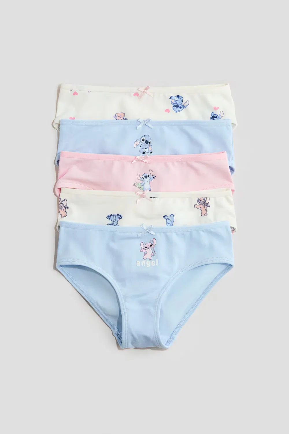 Набор из 5 трусов из хлопка с принтом H&M, Hellblau/Lilo & Stitch