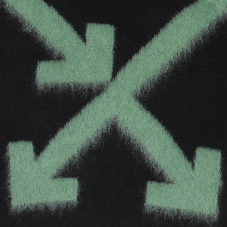 Толстовка Off-White Fuzzy Arrows Crewneck 'Black/Hedge Green', зеленый — фото 4