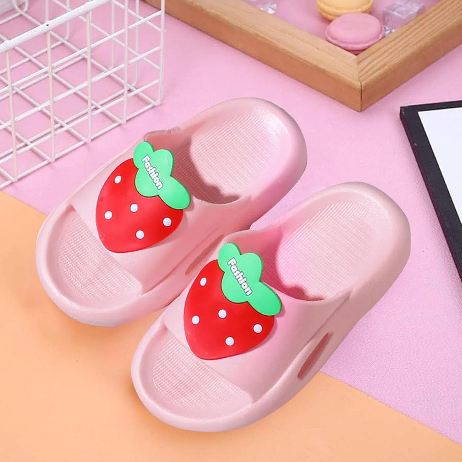 Детские сандалии для девочек с принтом Strawberry Cloud, Pink — фото 3