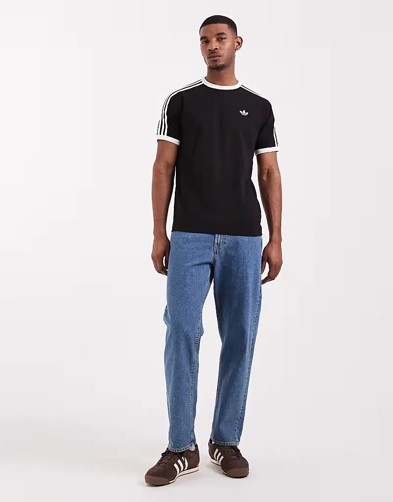 Футболка Adidas Originals с тремя полосками, черный — фото 2
