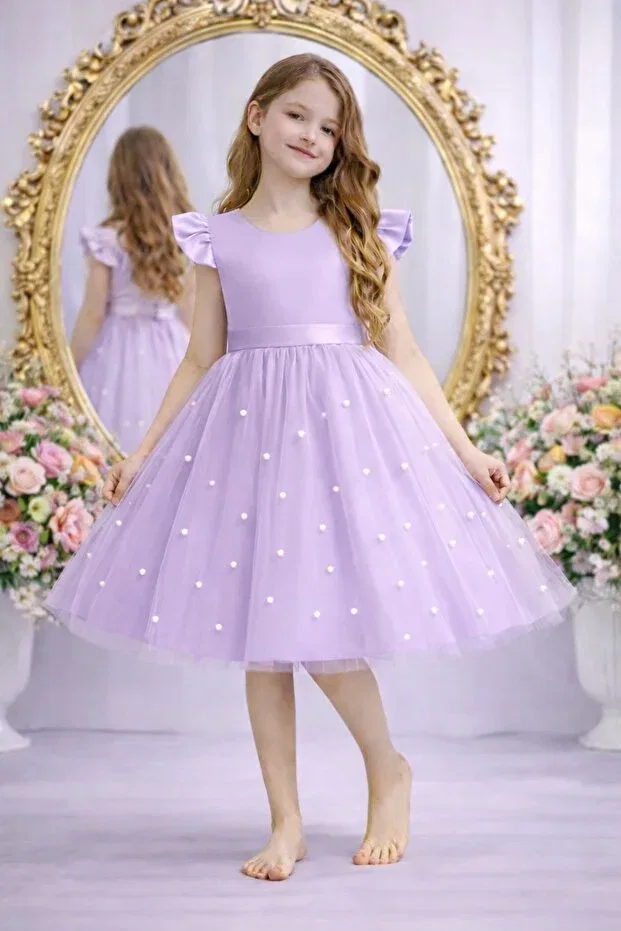Детское платье для девочек с коротким рукавом-фонарик Party Suneh, Lilac