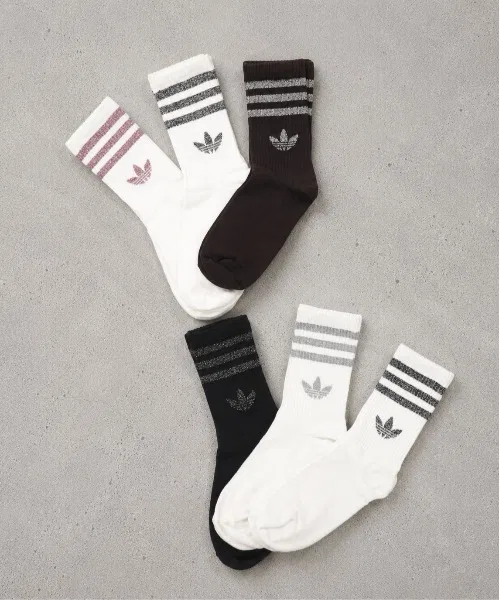 Женские носки с блестками, комплект из 3 пар, Glitter Socks Adidas, Silver Metallic — фото 2