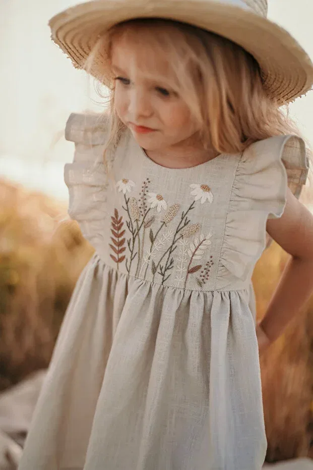 Детское платье для девочек хлопковое C.C.L. Coccolin Kids Baby Clup, Nude Color — фото 2