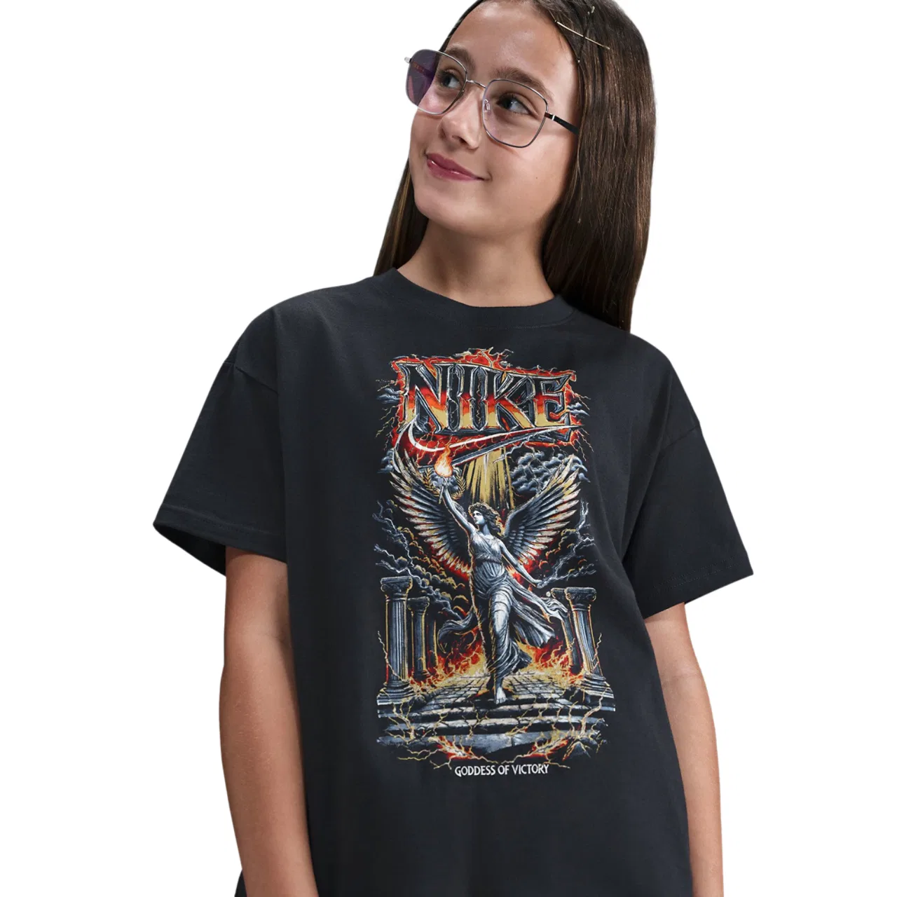 Футболка для девочек NSW Essential GRX Band Tee Nike, черный/красный