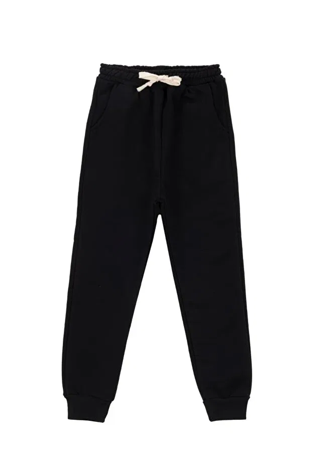 Детские спортивные штаны для девочек с карманами, на резинке Duffy Kids, Black