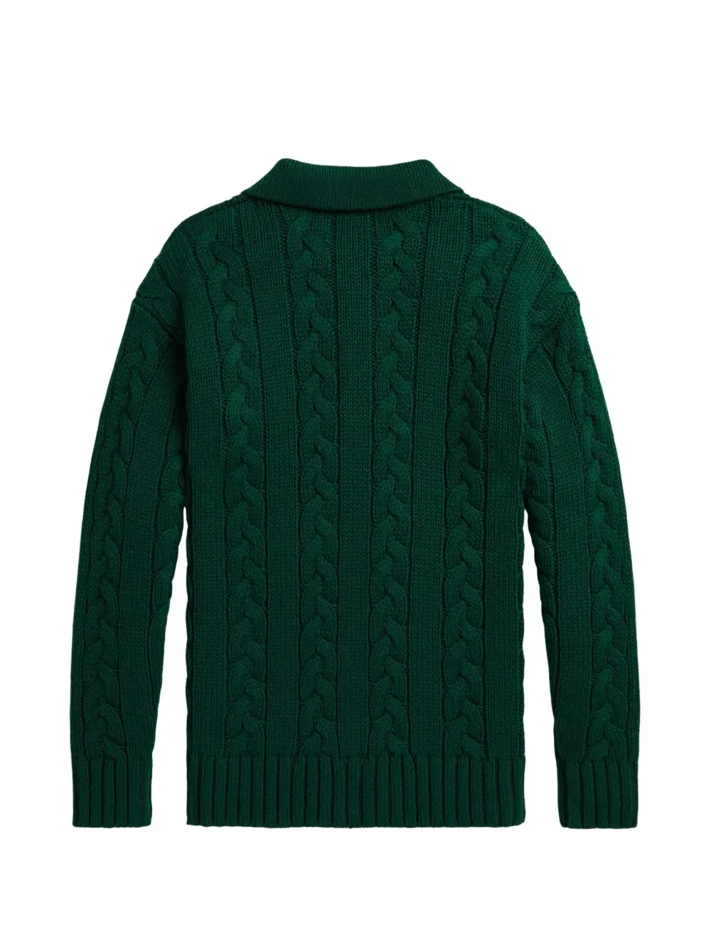 Свитер фактурной вязки Polo Ralph Lauren Kids, зеленый — фото 2