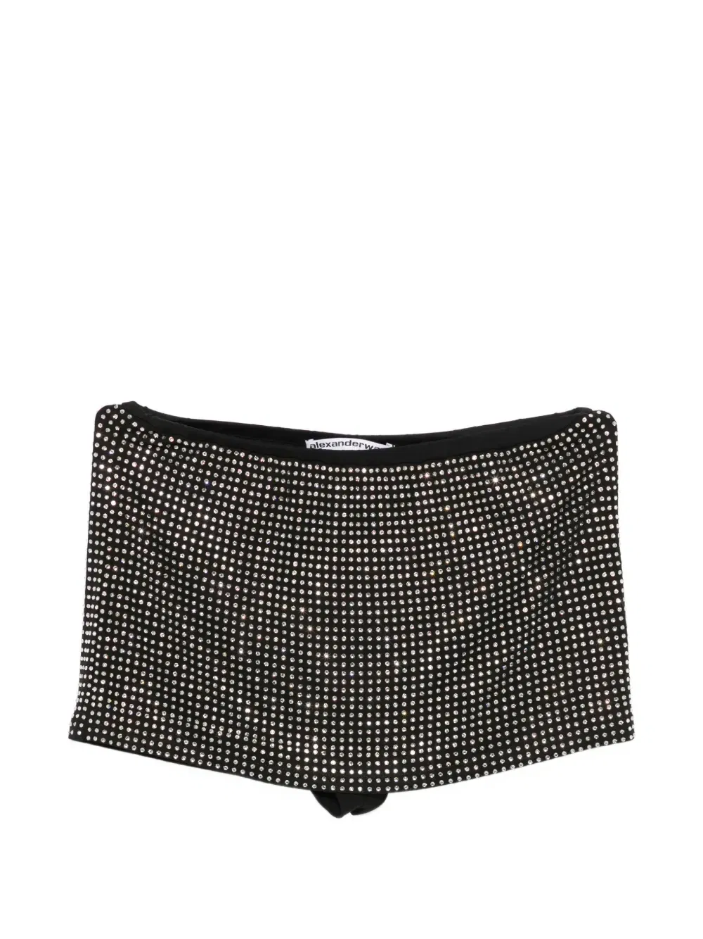 Шорты украшенные кристаллами Alexander Wang, черный